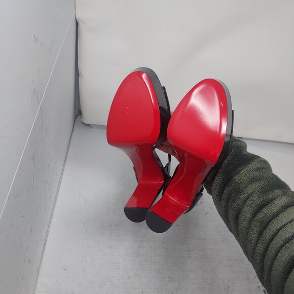 Christian Louboutin Black Sandaloo Patent Platform Sandal - Picture 2 of 13